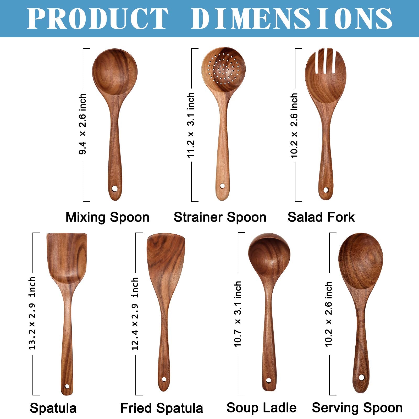 YYLTJR teak salad fork ideal for tossing greens and plating