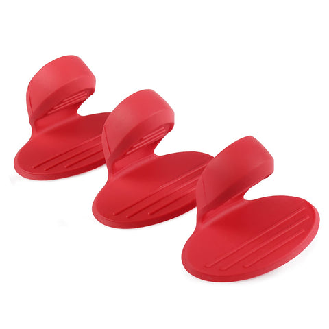 YYP silicone pot holders set of 3 red for safe grip on hot cookware