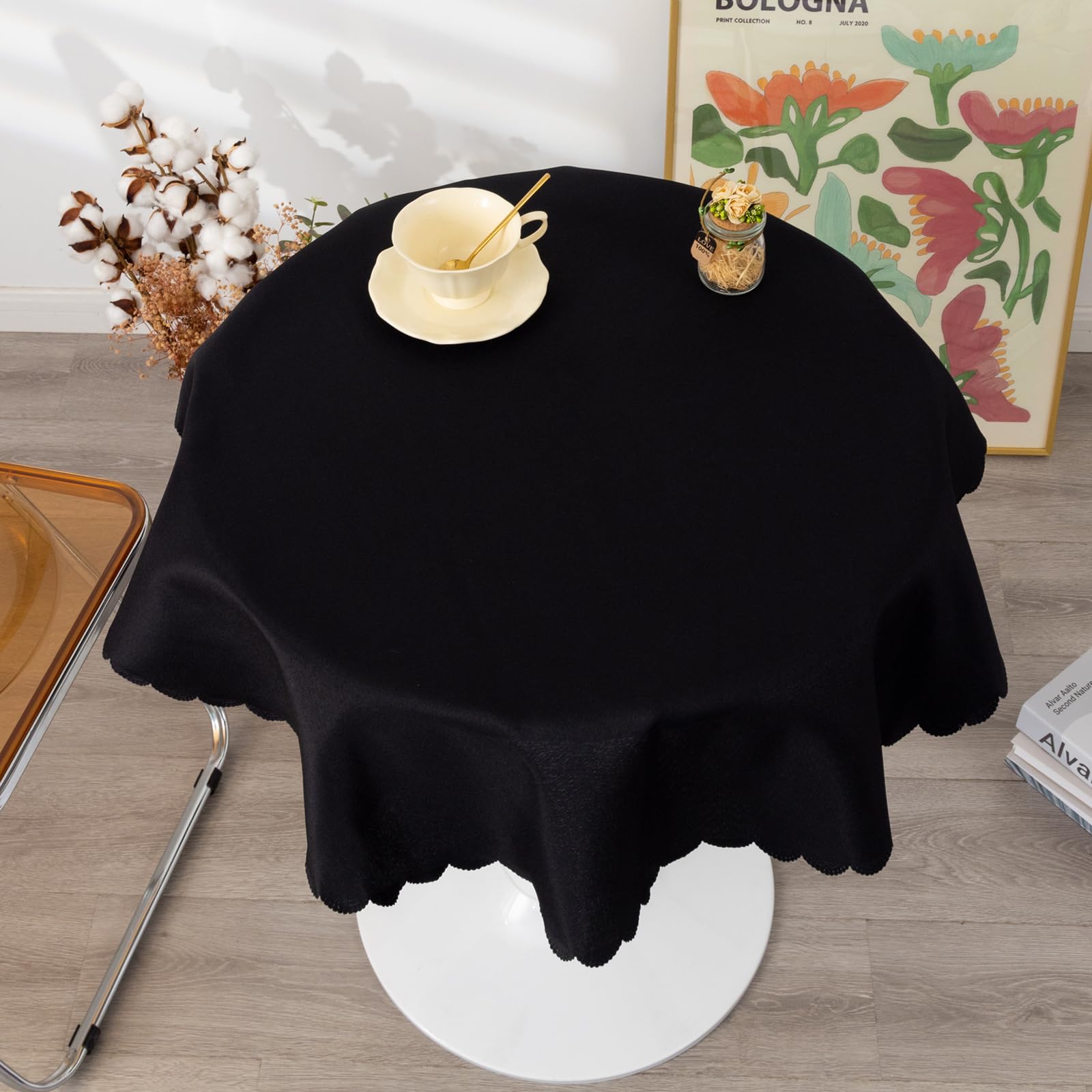 YZKITM embossed edge detail adds refined border to decor.