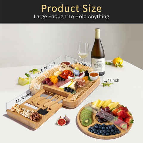 YZS Housm charcuterie board perimeter groove adds space for accompaniments