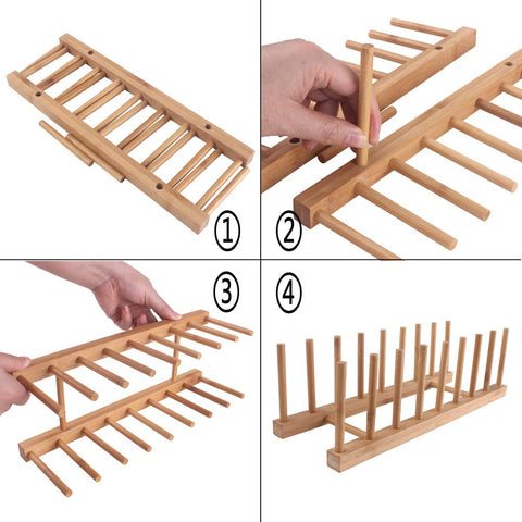 Z ZICOME kitchen cabinet organizer maximizes small-space storage in bamboo.