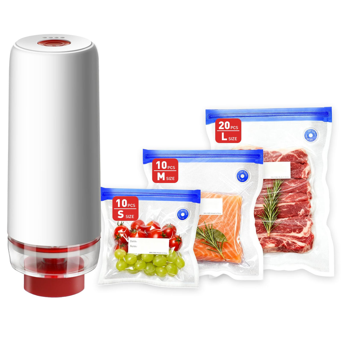 ZABINS portable vacuum sealer front view for compact storage