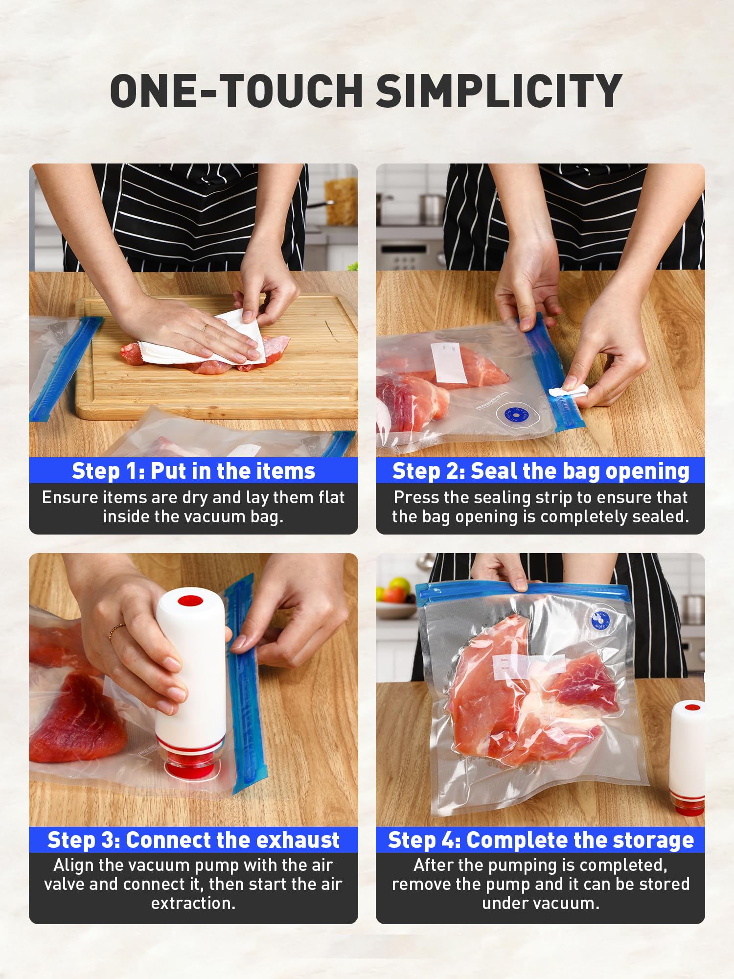 ZABINS USB rechargeable vacuum sealer in action for on-the-go sealing