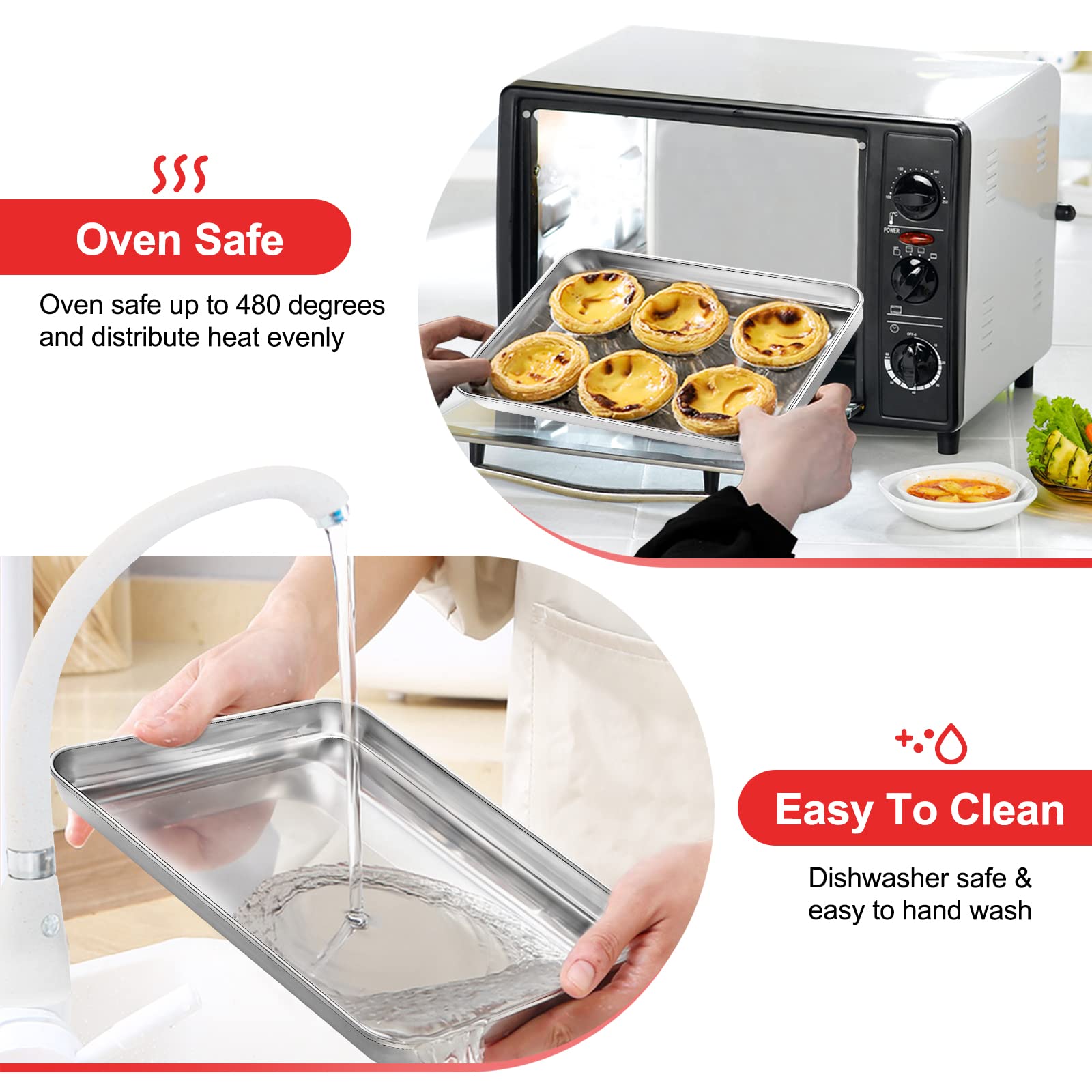Zacfton deep-side tray contains juices for a tidy oven
