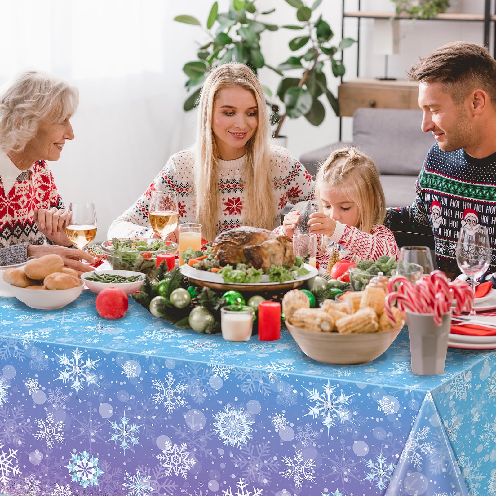 Zachely durable plastic tablecloth designed for party use