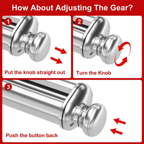 ZACME eight thickness knob on pasta attachment for versatile textures