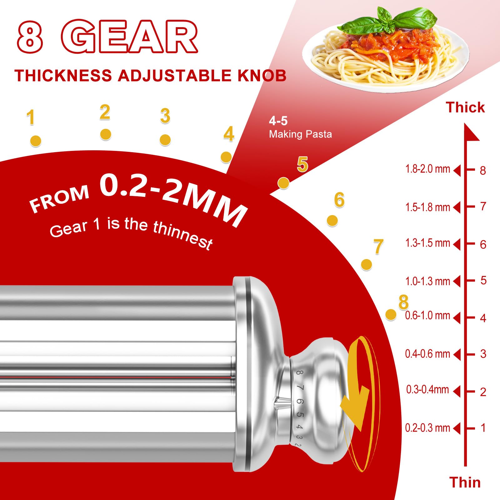 ZACME pasta attachment fettuccine cutter for classic ribbons