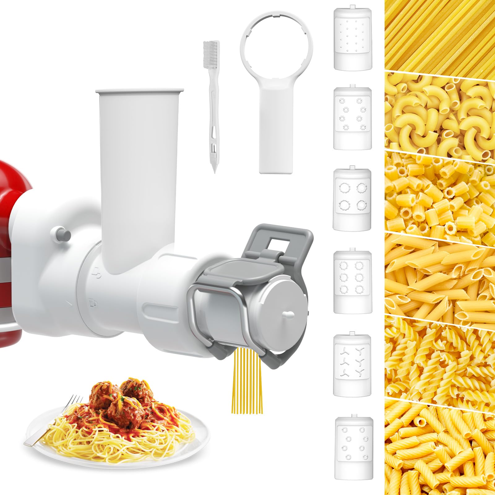 ZACME pasta maker attachment spaghetti outlet for KitchenAid creates fresh spaghetti quickly