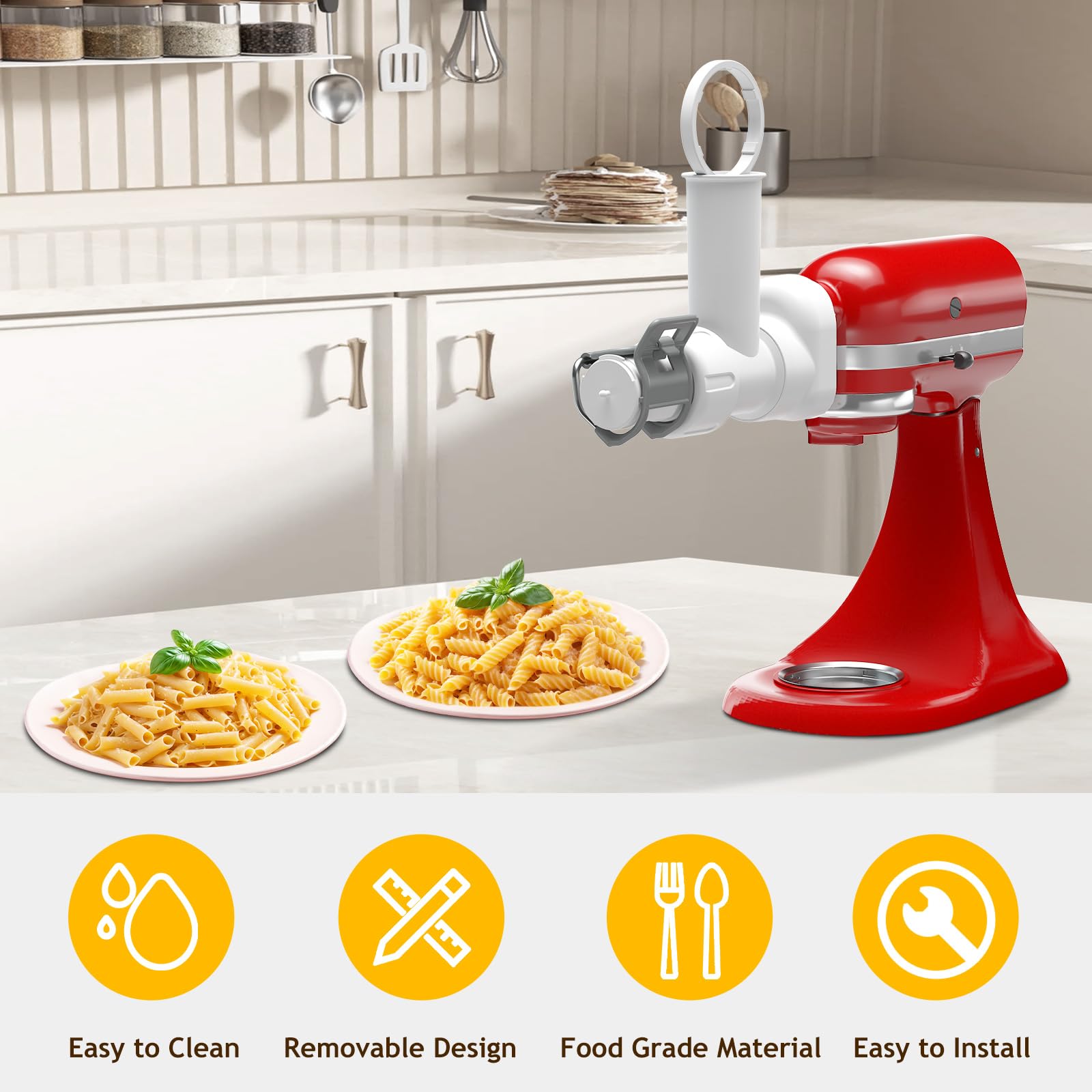 ZACME pasta maker attachment three-sided noodles outlet for KitchenAid versatility
