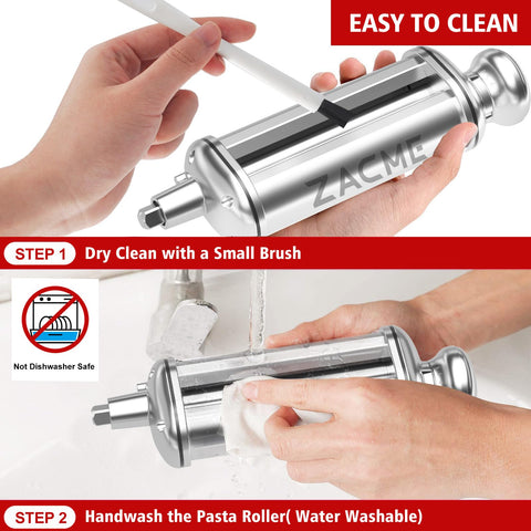 ZACME pasta roller attaches and detaches easily for flexible cooking