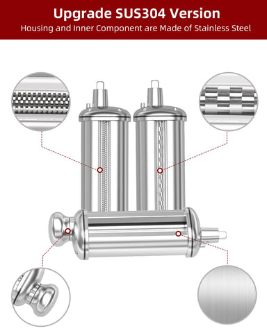 ZACME stainless steel pasta attachment highlights durable construction