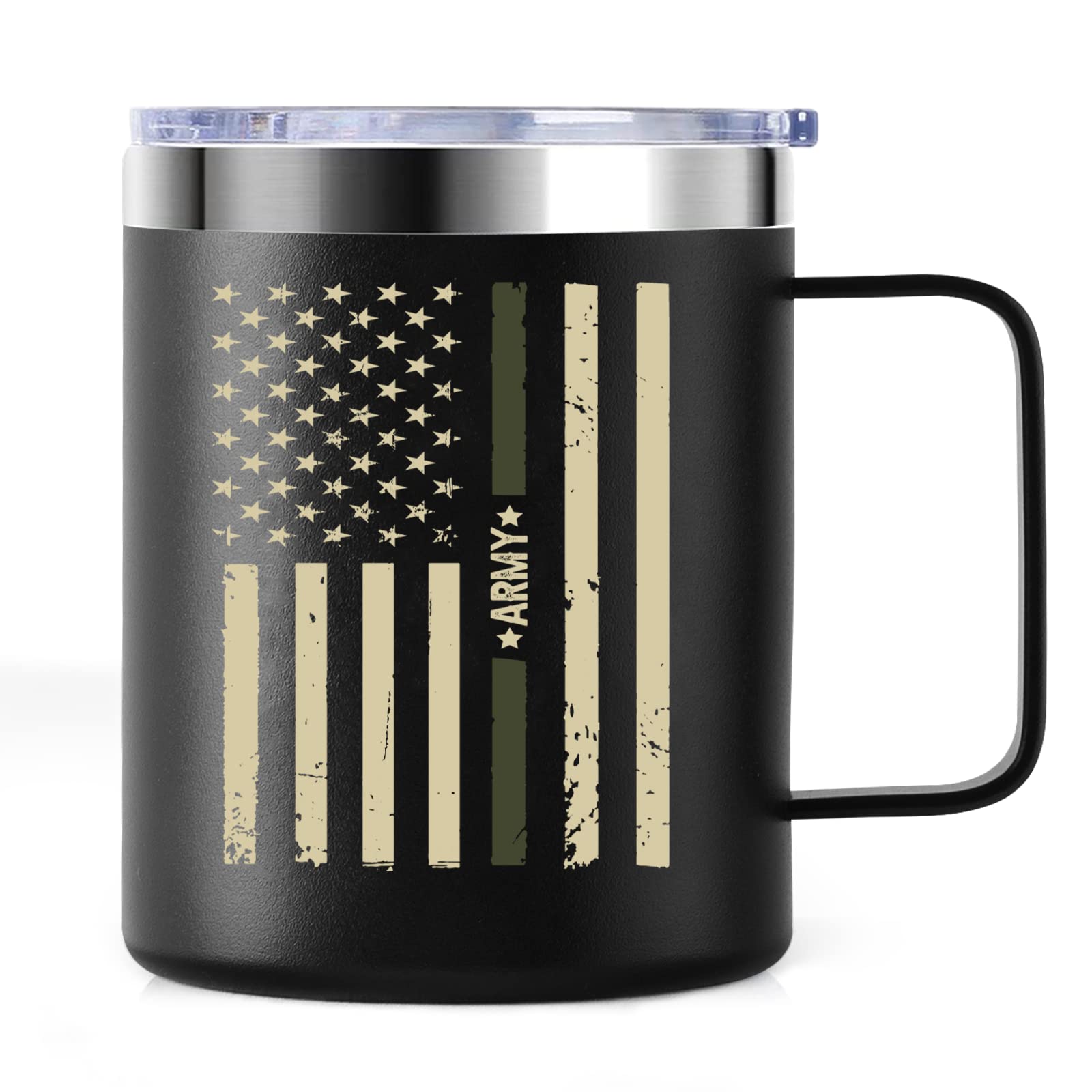 ZAHUOMUG 12oz stainless steel mug for durable daily coffee on the go.