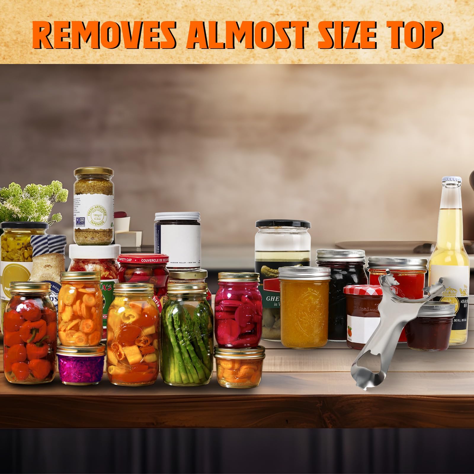 Zakdbbry easy-twist action minimizes effort on jars.