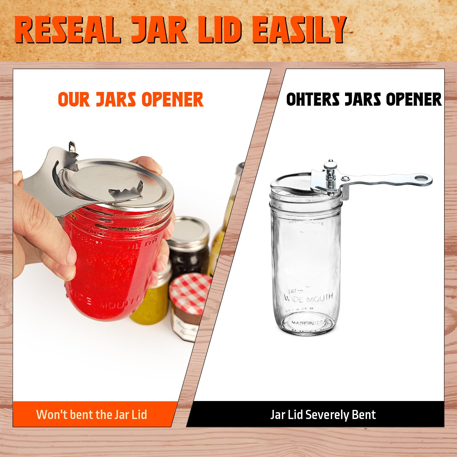 Zakdbbry no-dent design protects lids during opening.