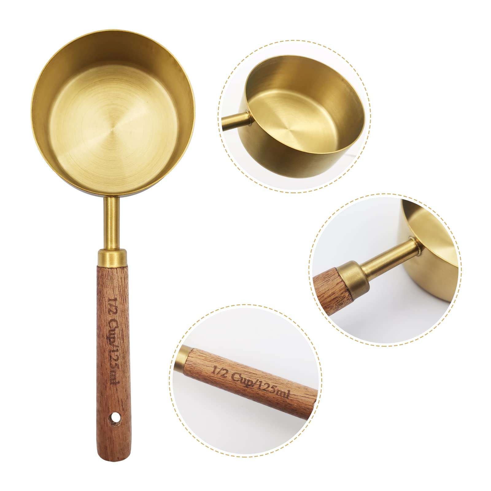 Zalaxt gold measuring cups 1-2 cup 125 ml for dry and liquid ingredients
