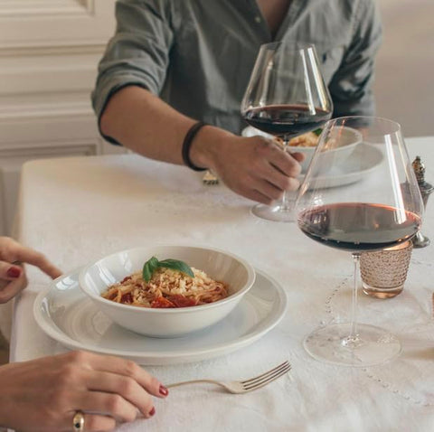 Zalto Denk'Art Burgundy red wine glass swirl enabling graceful aroma release.
