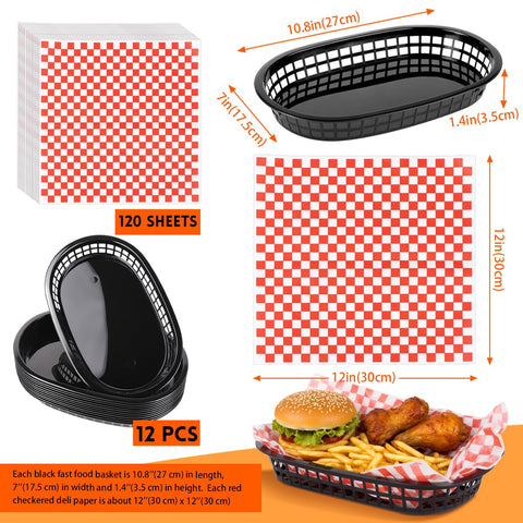 Zandfelo red checkered deli liner adds classic style and clean portions.