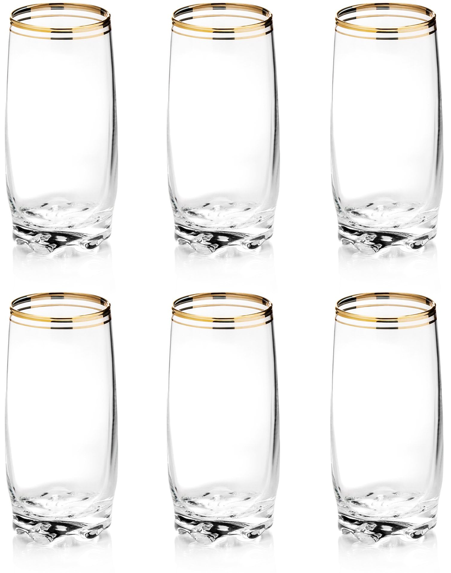 Zanzer gold rim glass cup on an elegant table, ideal for refined cocktails