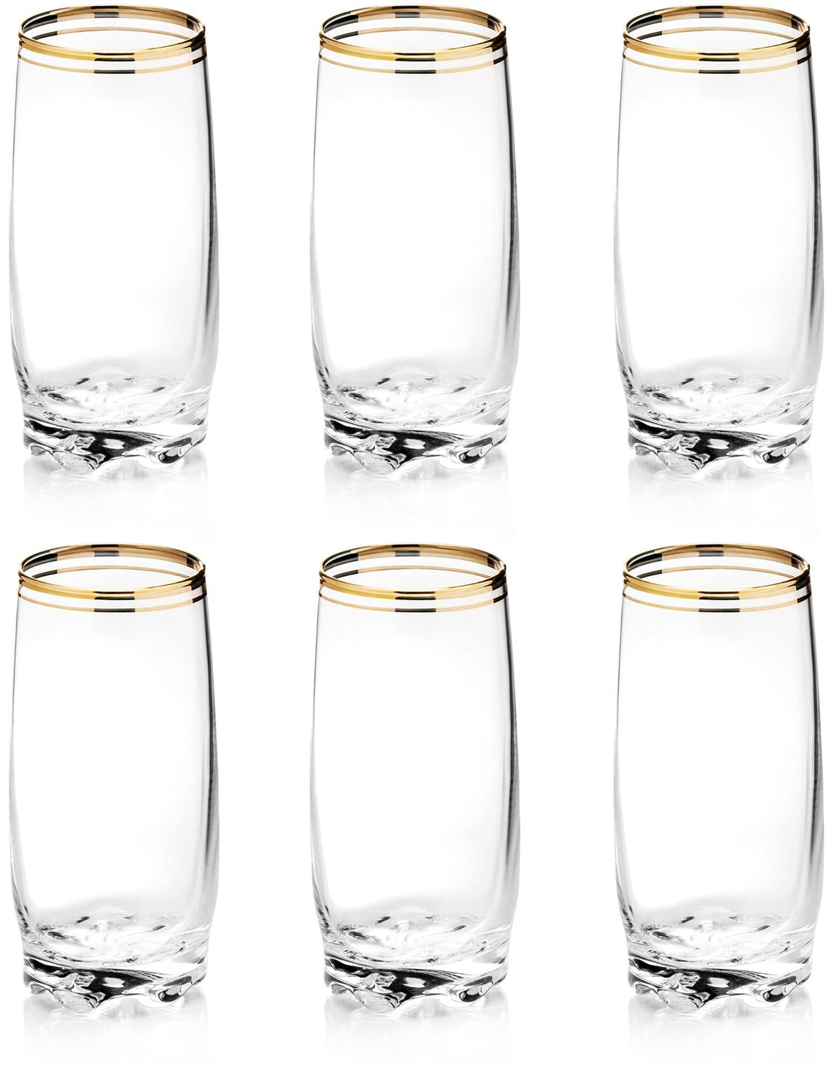 Zanzer gold rim glass cup on an elegant table, ideal for refined cocktails