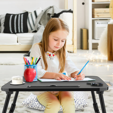 Zapuno Arc Foldable Laptop Bed Table folded position for easy storage