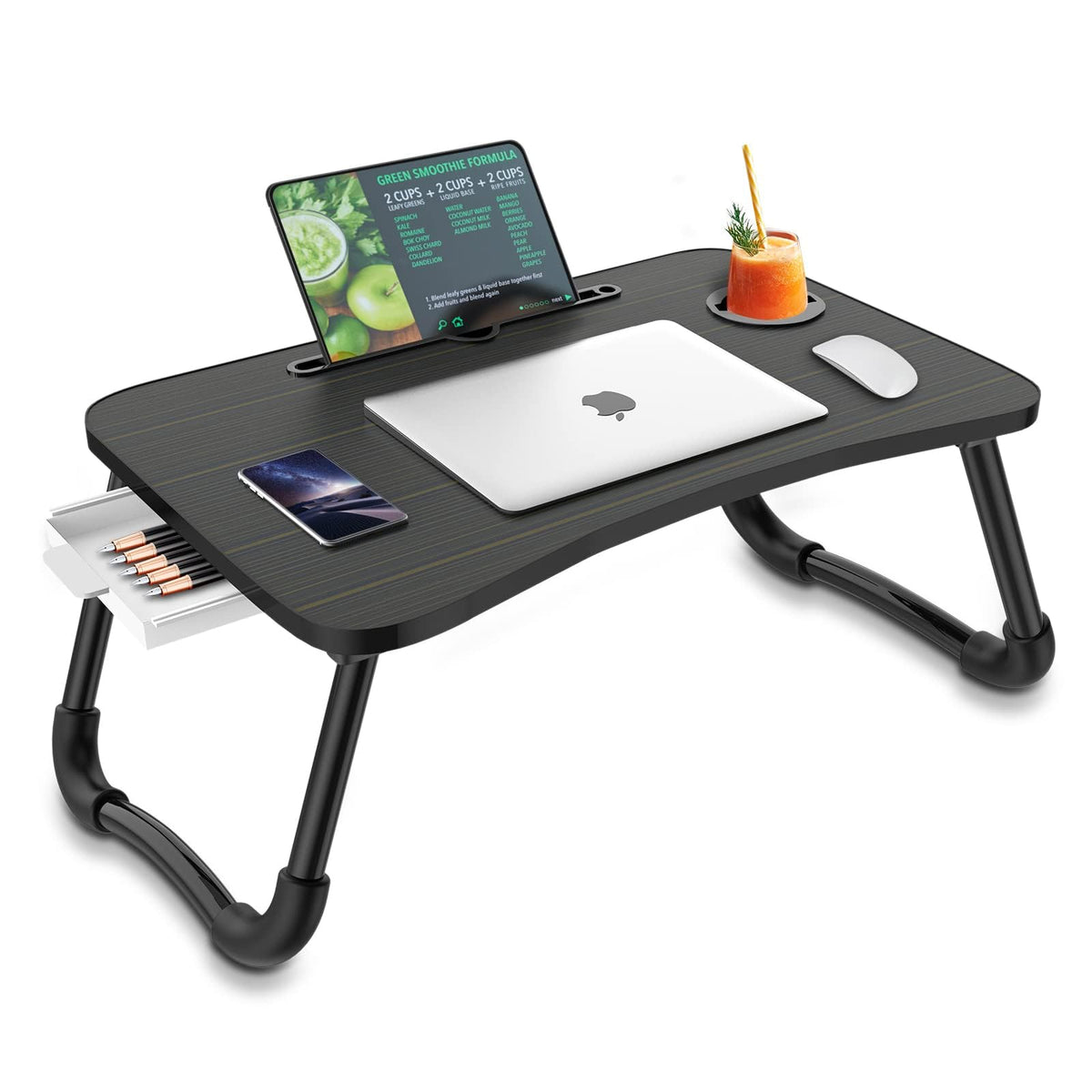 Zapuno Arc Foldable Laptop Bed Table front view for comfortable bed work