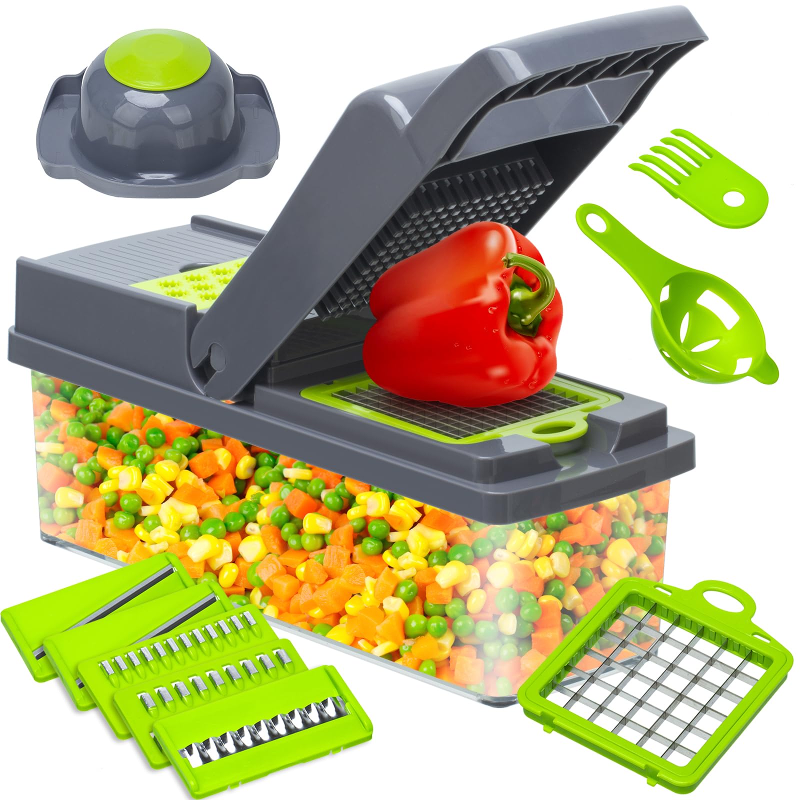 Zarevant multifunction vegetable chopper hero shot shows versatile prep and design