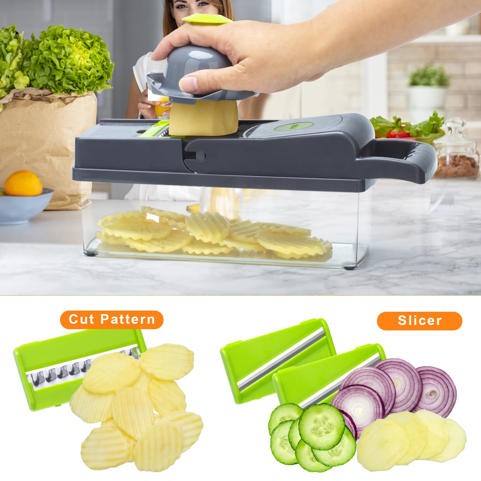 Zarevant chopper on countertop demonstrating compact form factor
