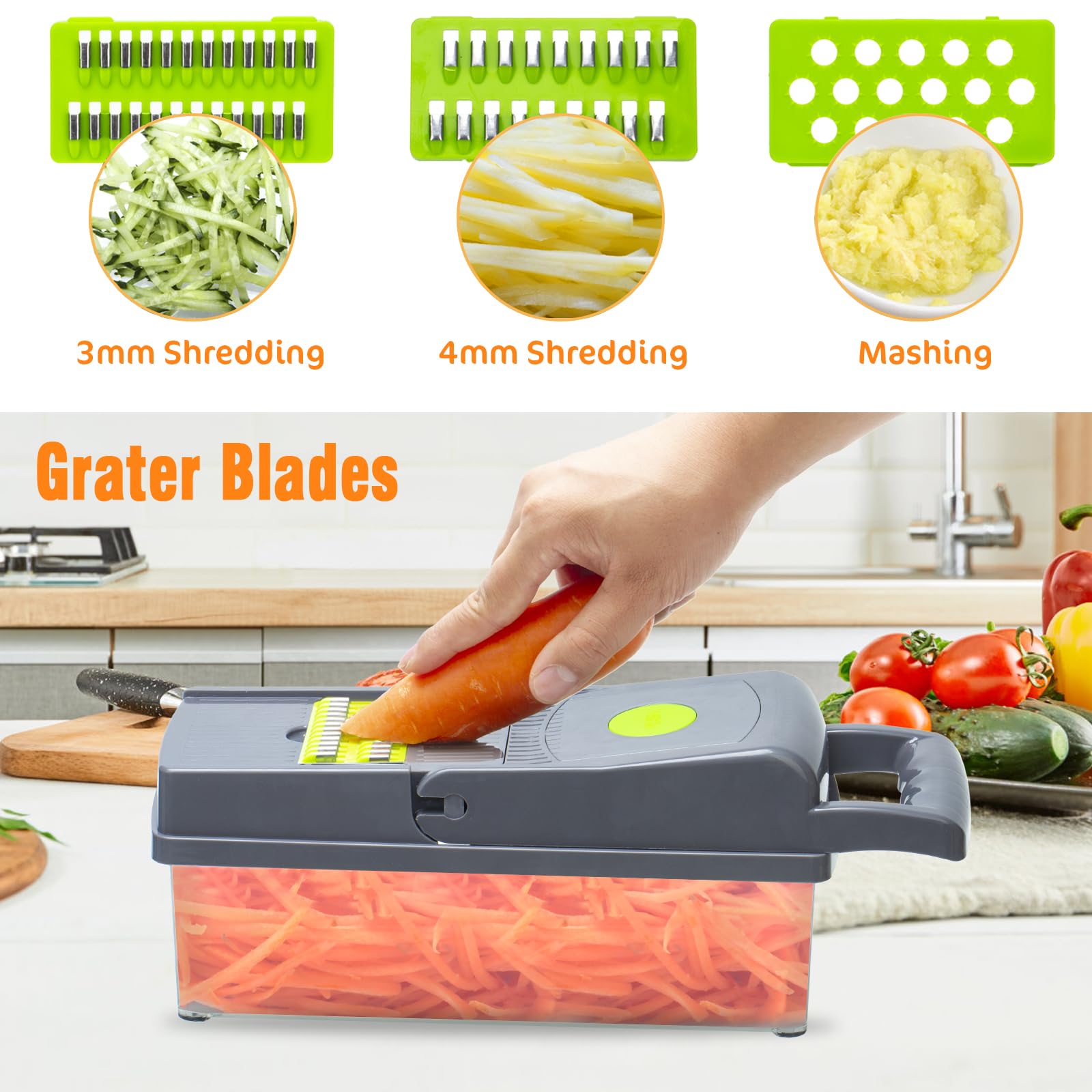 Zarevant 1.2 liter tray feature keeping chopped ingredients organized