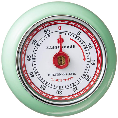 Zassenhaus timer back magnet securely attaches to metal surfaces while cooking.