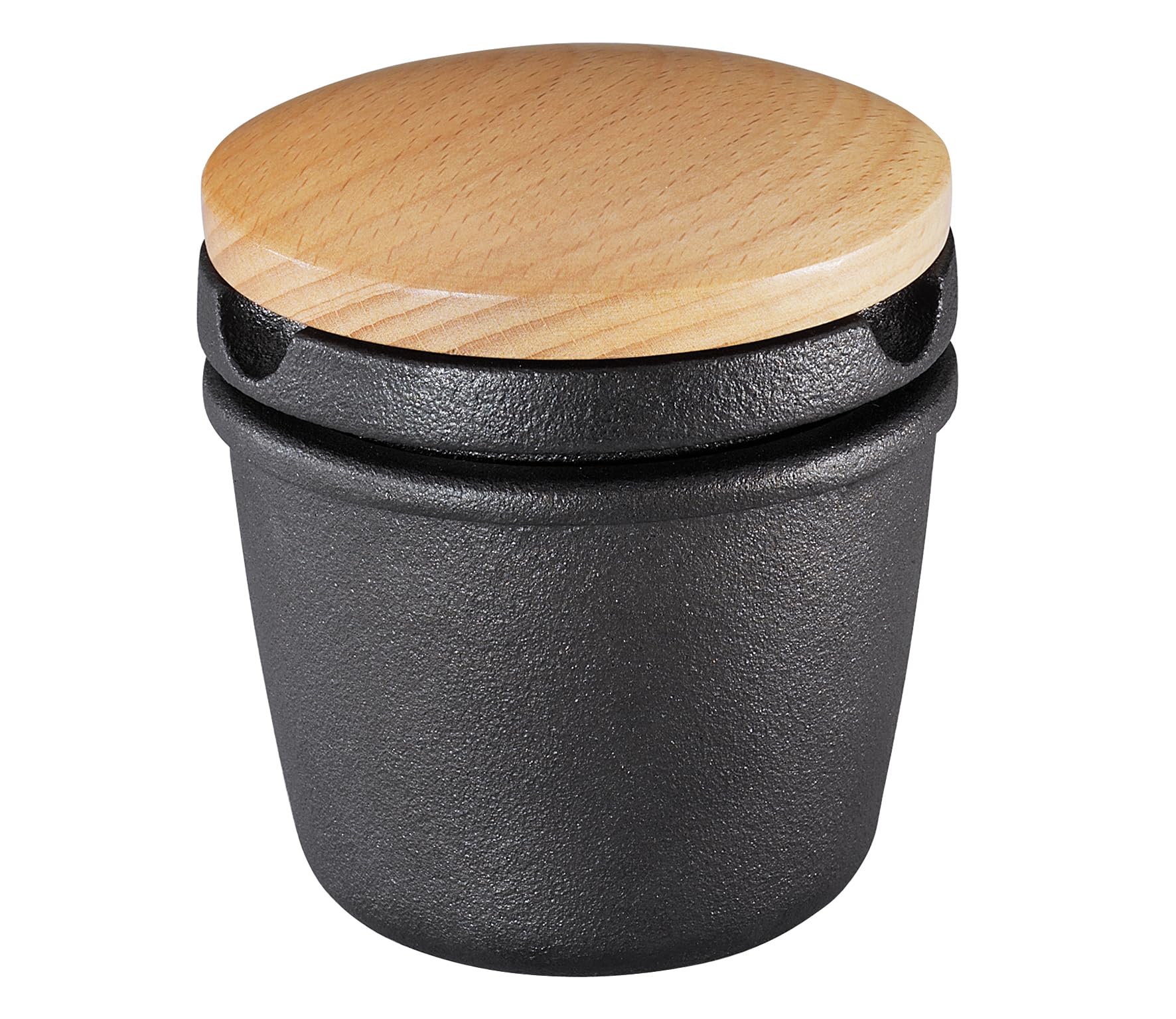 Zassenhaus spice mill with beech lid showing durable storage for ground herbs.