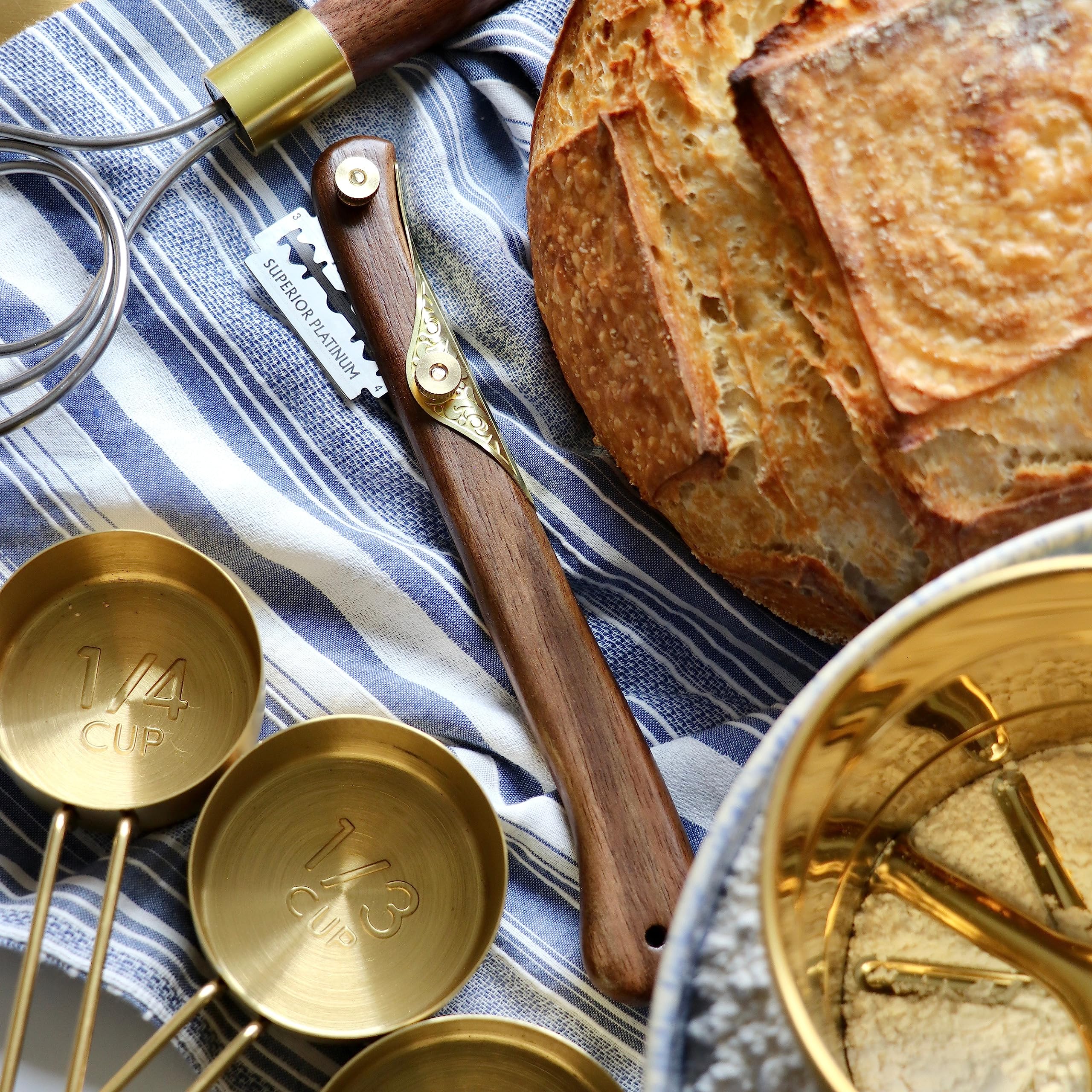 Zatoba bread lame durable walnut construction supports long-term use