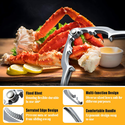 ZAUGONTW lobster cracker tools; robust die-cast zinc for heavy-duty seafood cracking.