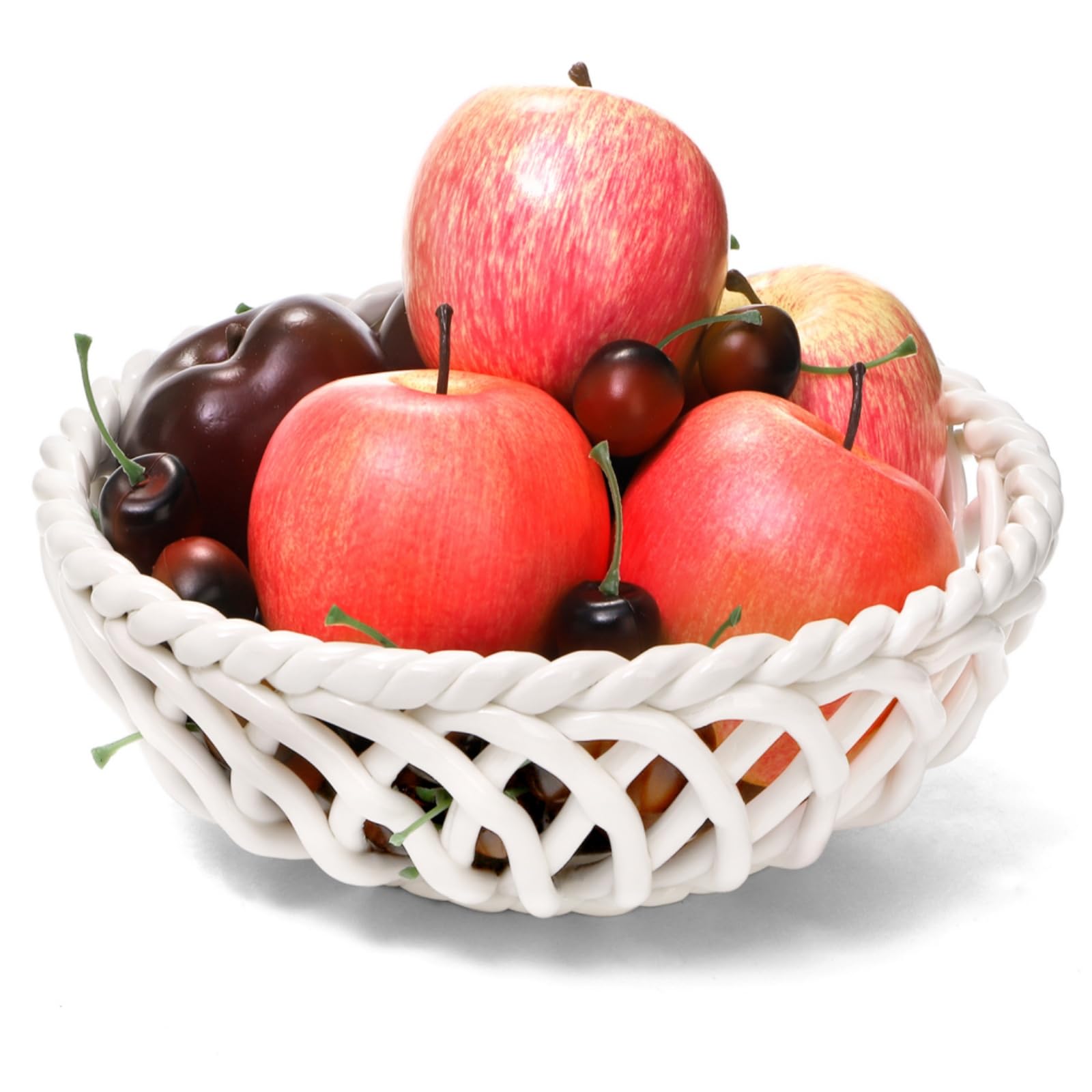 ZAVOOS ceramic fruit bowl with drainage holes keeps produce fresh and dry