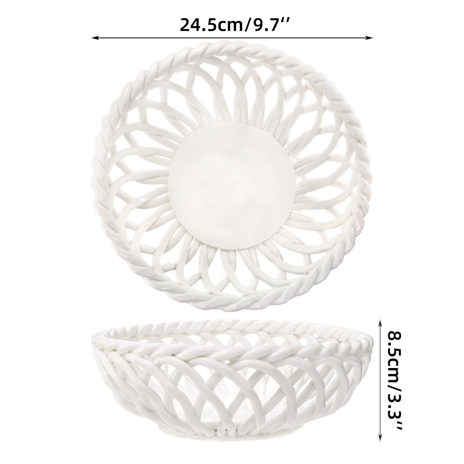ZAVOOS ceramic fruit bowl with glazed finish adds shine and easy cleaning