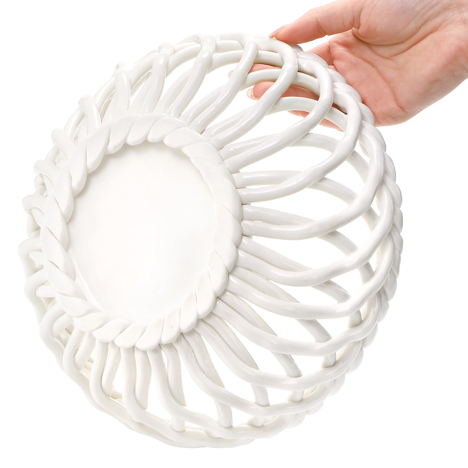 ZAVOOS ceramic fruit bowl large capacity holds a variety of produce