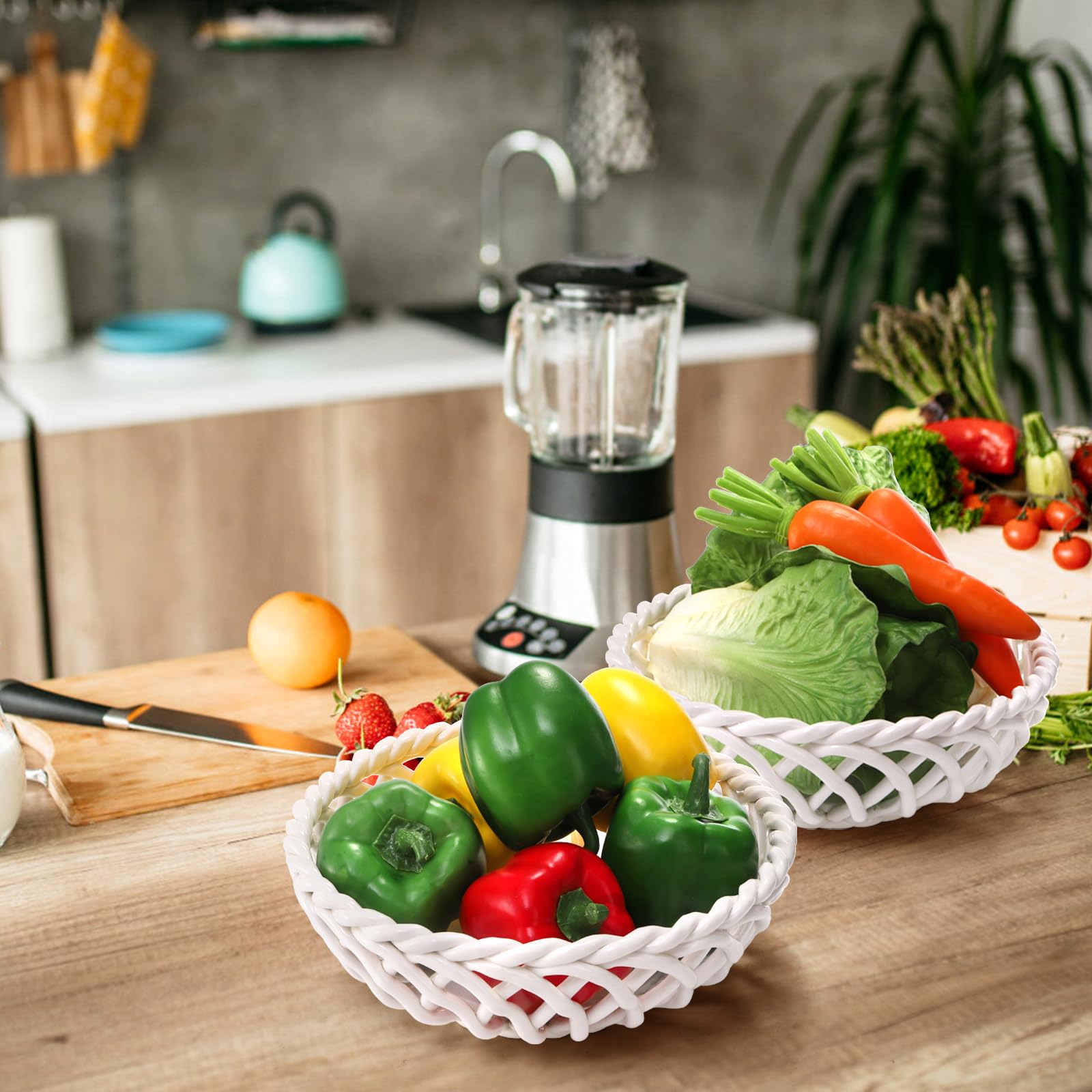 ZAVOOS multi-functional bowl serves fruit, bread, or veggies