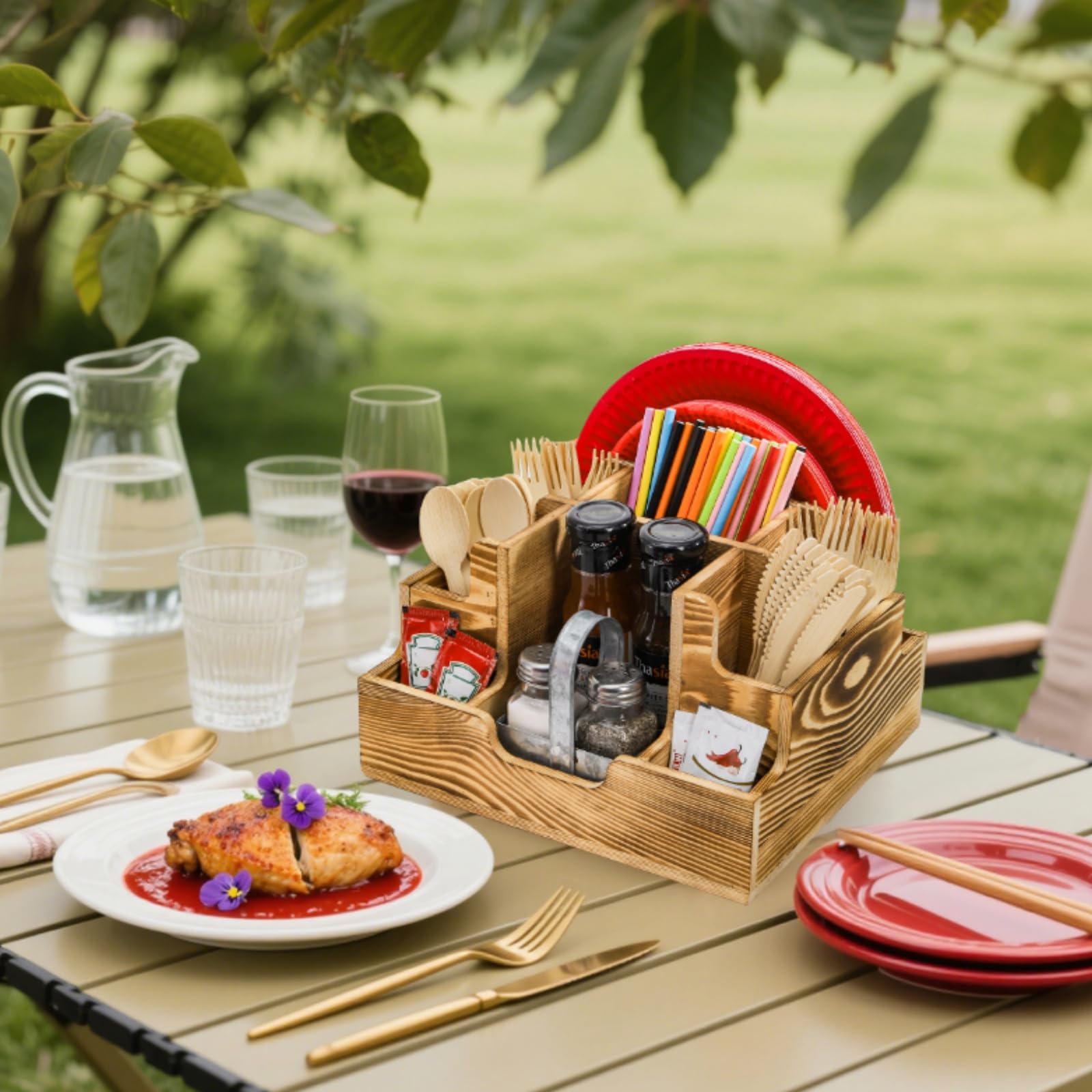 ZAVOOS picnic-ready holder ideal for outdoor events and parties.