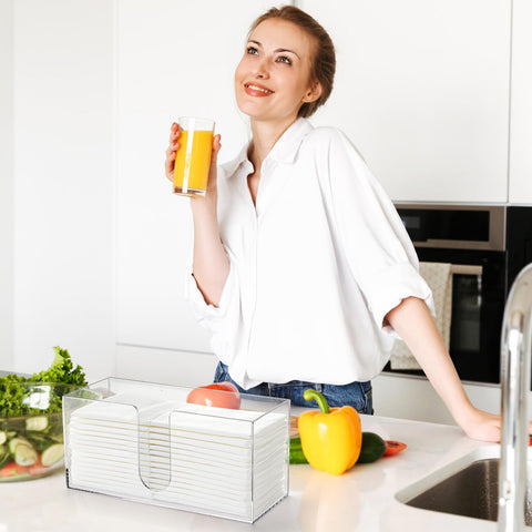 ZAVOOS countertop towel organizer keeps towels accessible