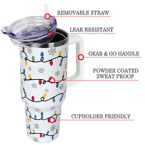 Zbnisiw vacuum insulated 40 oz tumbler maintains drinks at temperature