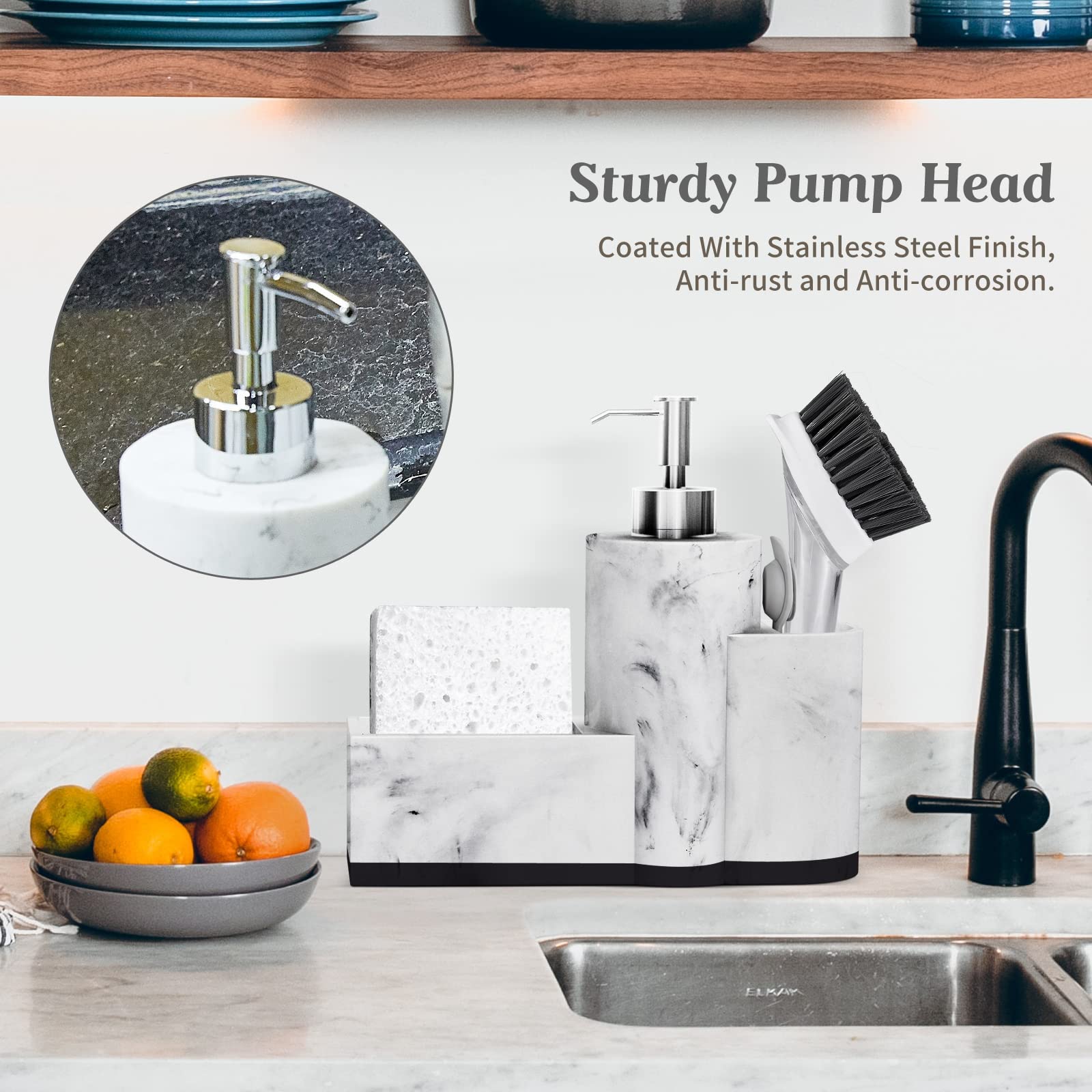 ZCCZ detachable drainage tray prevents water pooling on countertops.