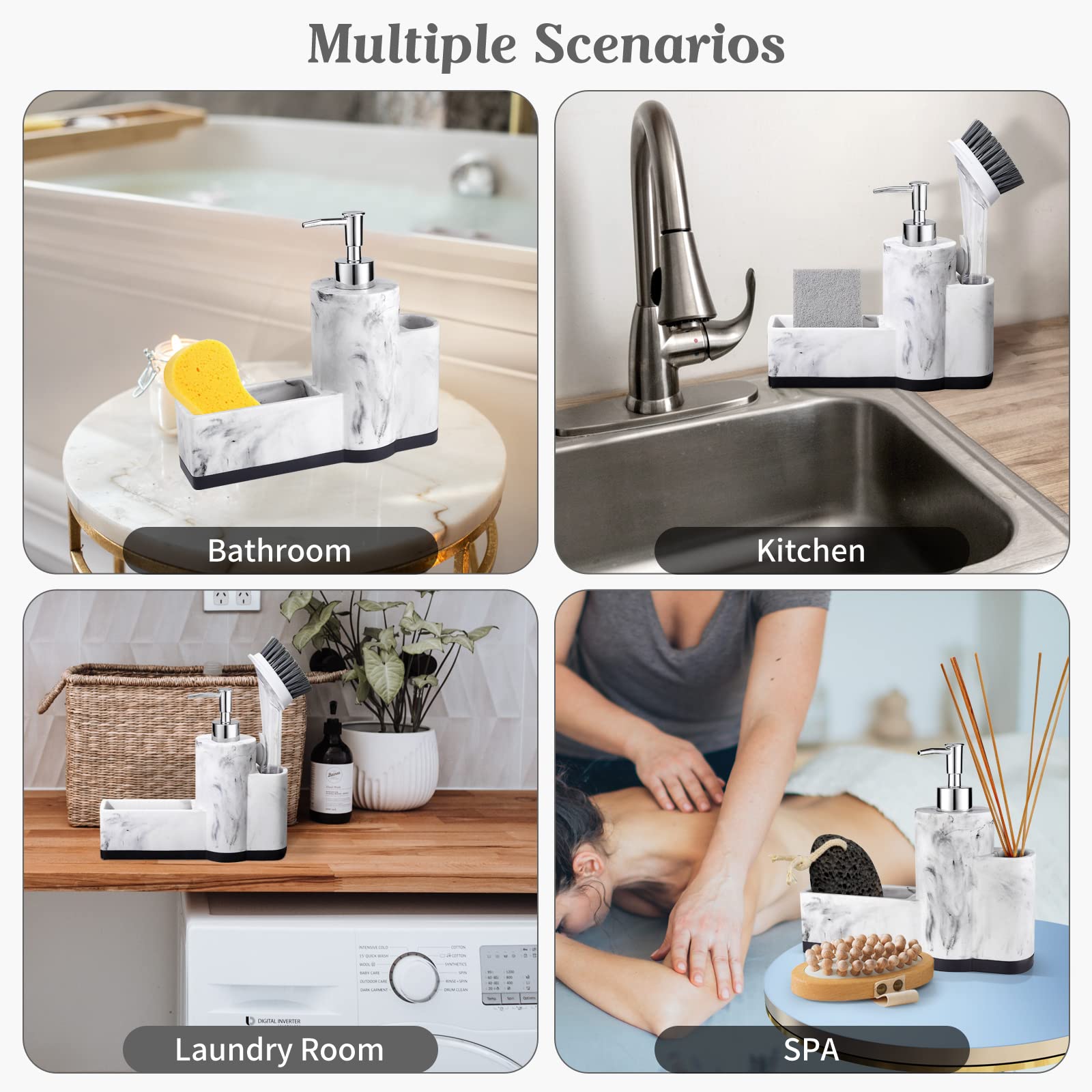 ZCCZ marble kitchen organizer complements decor while staying durable and easy to clean.