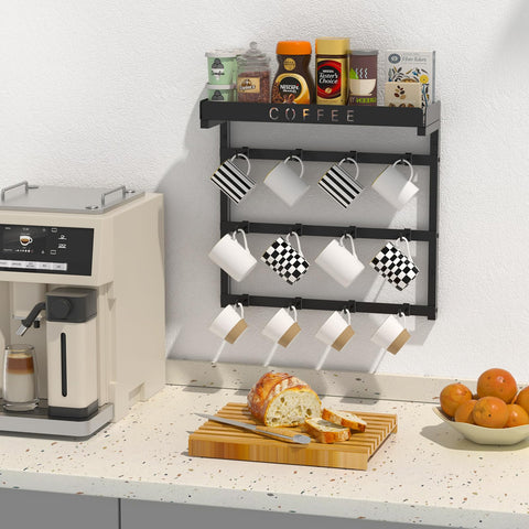 Space-saving wall mount keeps kitchen tidy and accessible