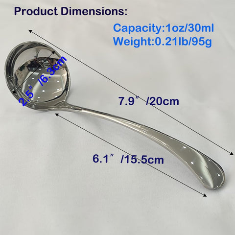 ZDFQly 18-10 stainless steel ladle with a mirror finish for durable, elegant table service.