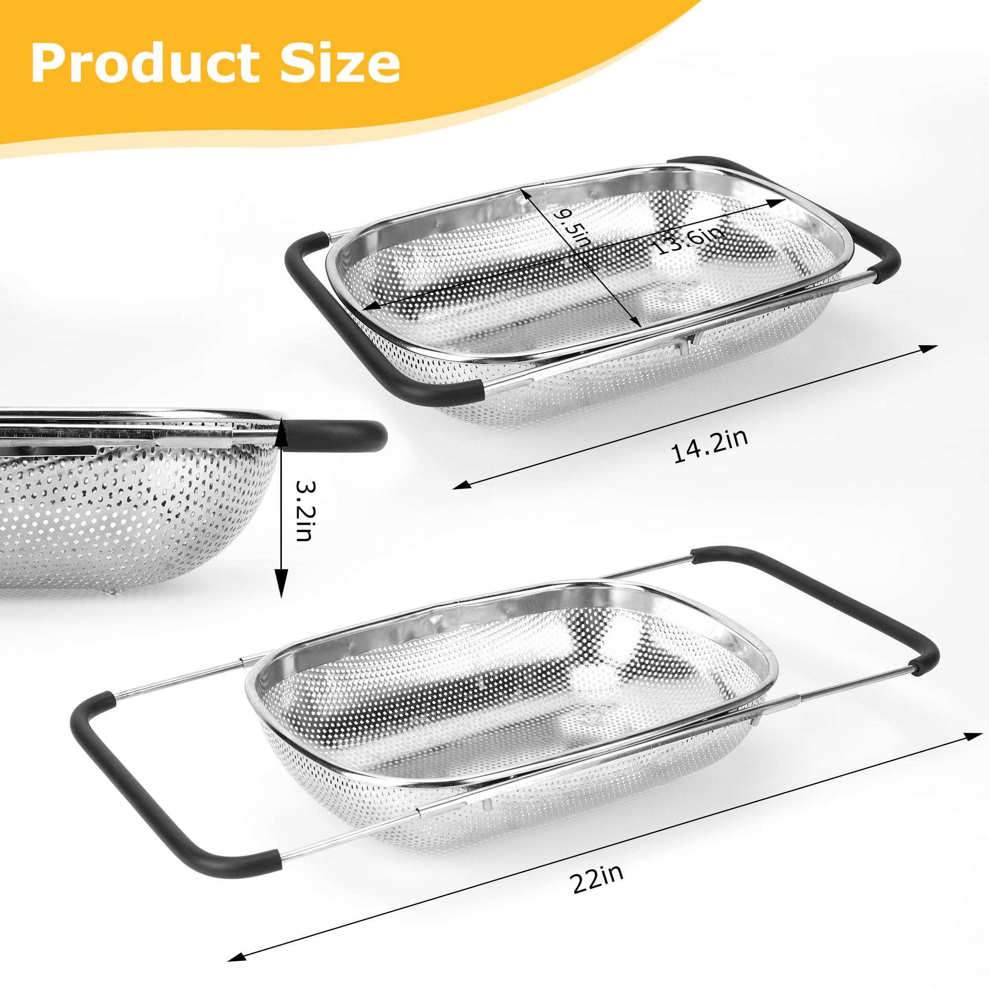 ZDRongZhen colander basket for washing fruits and vegetables with strong drainage