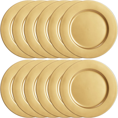 ZEAYEA hand-wash-only gold chargers for easy cleanup after gatherings.