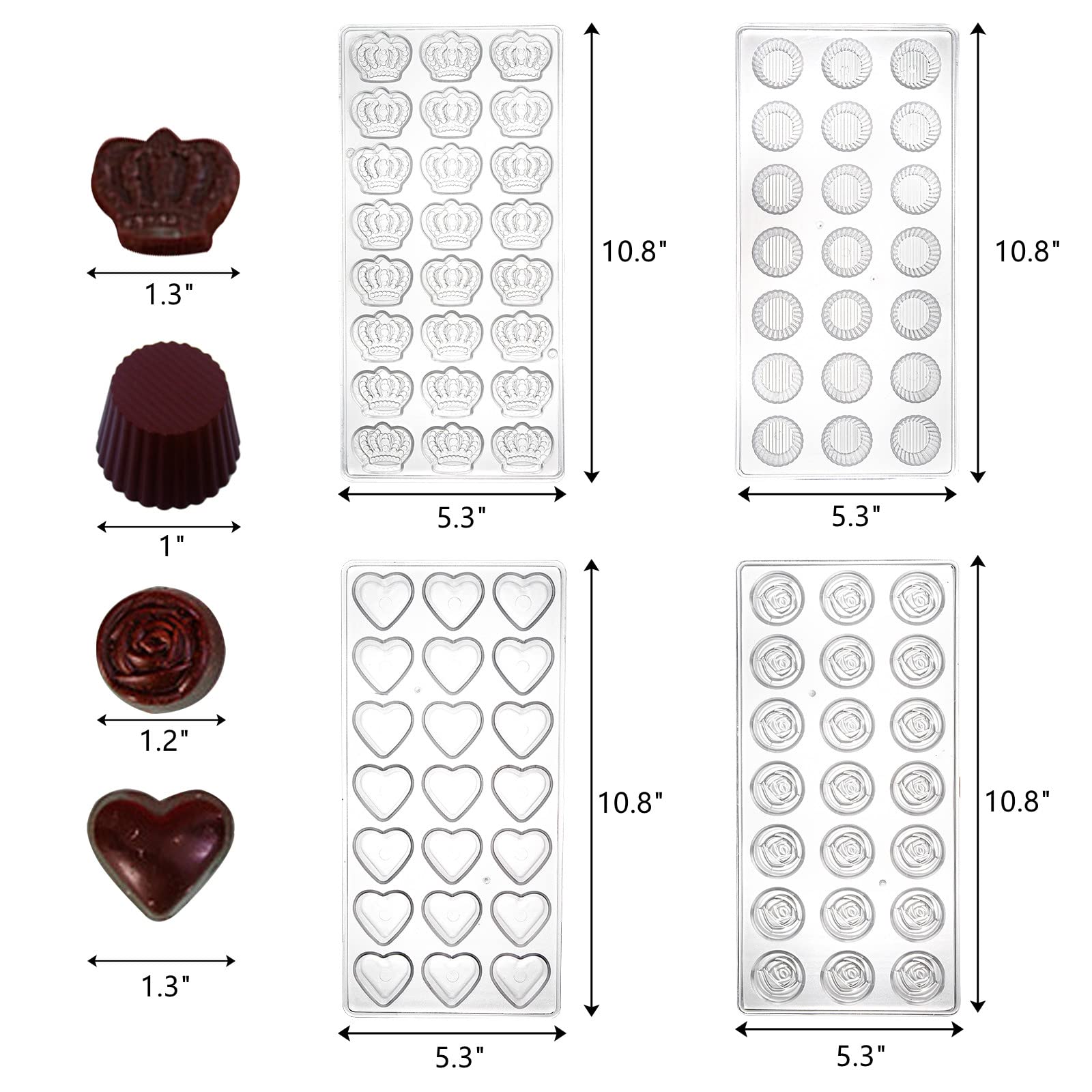 ZEAYEA heart mold for chocolates, ideal for gifts and romantic desserts.