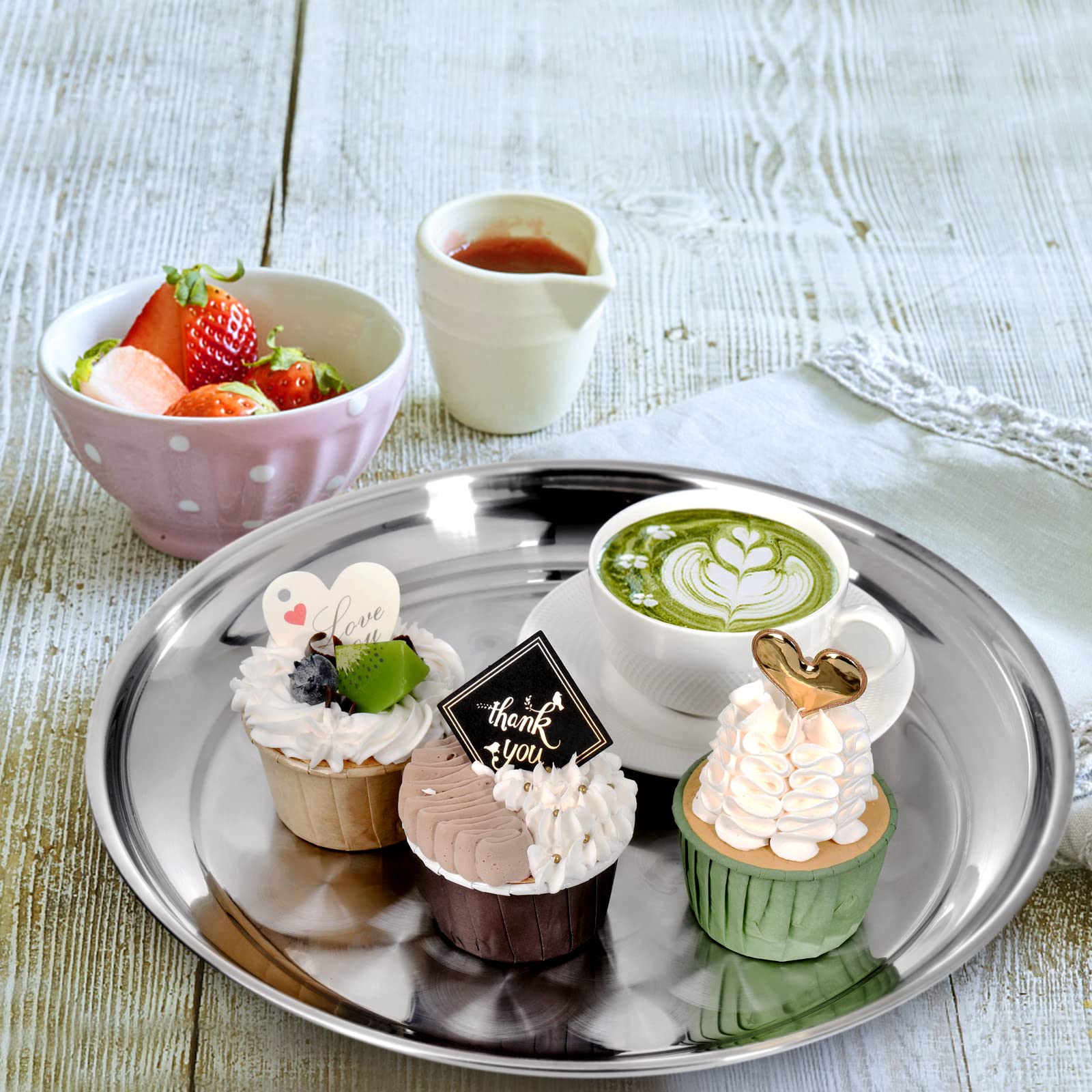 ZEAYEA sturdy 12-inch tray set suited for home or club entertaining.