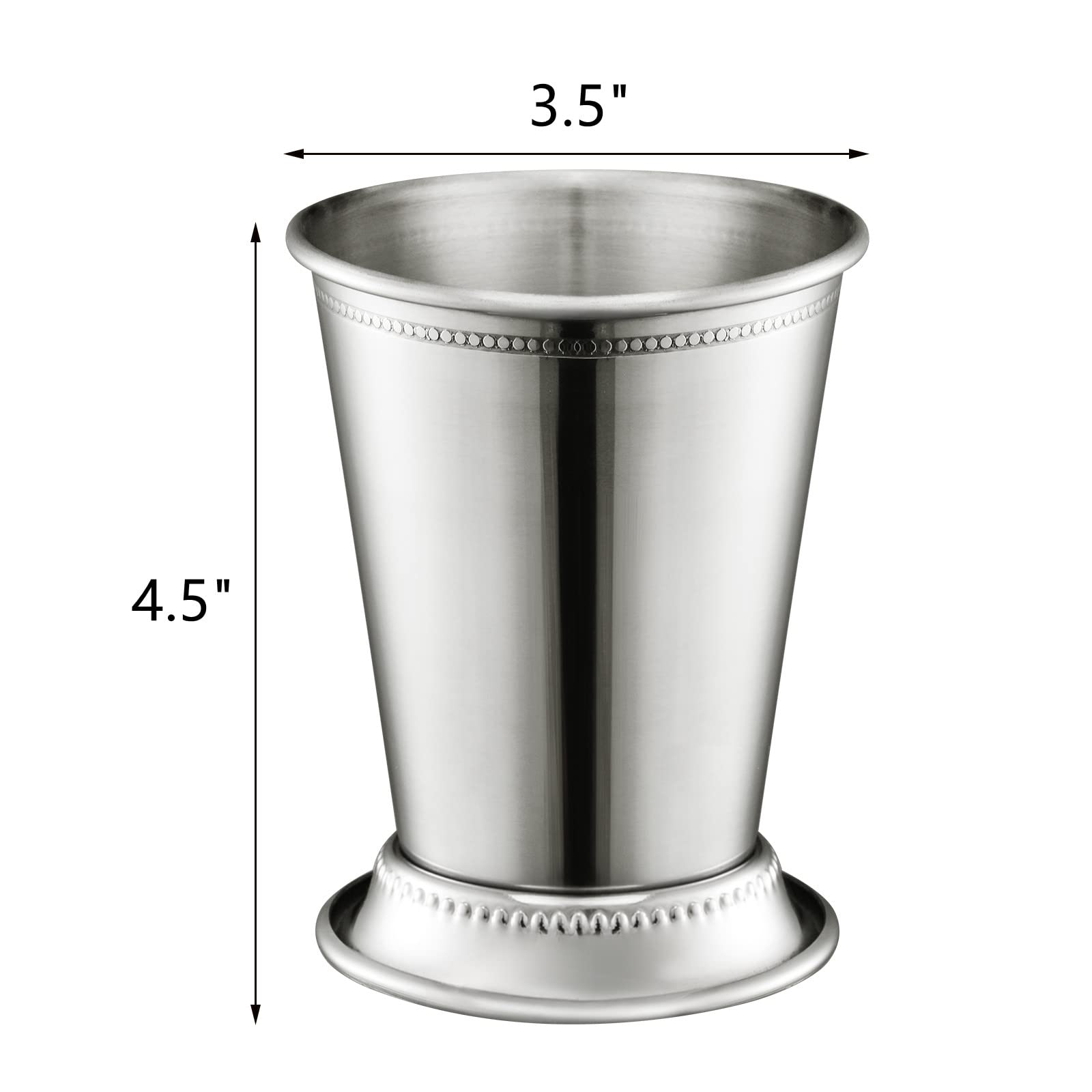 ZEAYEA stainless steel cocktail glasses with bead trim for stylish entertaining.