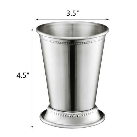 ZEAYEA stainless steel cocktail glasses with bead trim for stylish entertaining.