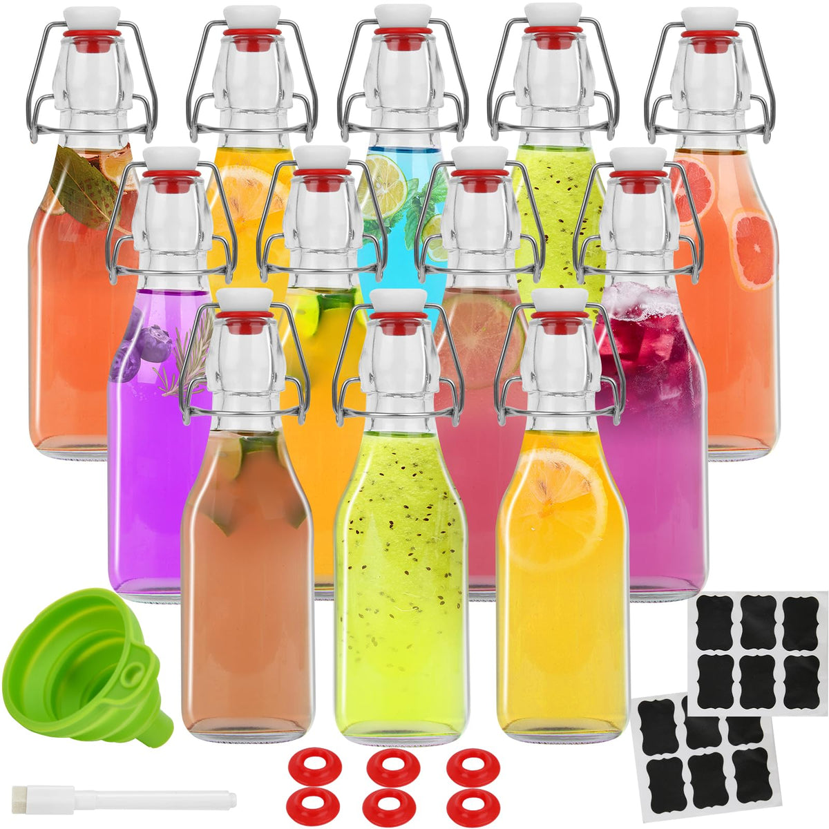 ZEBEIYU 8oz swing top bottle with airtight seal ideal for vanilla extract storage.